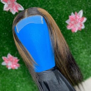 22inch human hair 4x4 lace closure wig black with honey blonde highlights 🍯🐝🖤